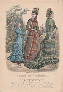 Gravure Mode n°4101 Journal des Demoiselles Signé - Imagen 1 de 1