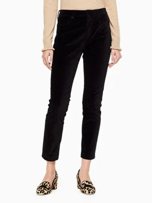 Pantalones Kate Spade para mujer talla 25 Broome Street negros elásticos de terciopelo NJMU8115 Foto 1 de 4