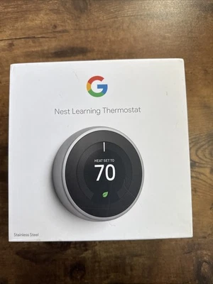 Google Nest Learning Smart Wifi Thermostat - Stainless Steel *Tested* - Image 1 of 4