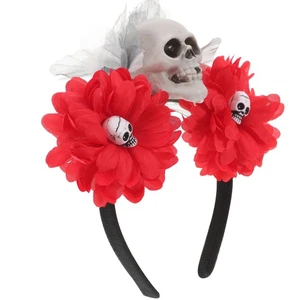 Diadema Calavera Halloween Tocado Realista Fiesta Accesorio Cabello - Imagen 1 de 12