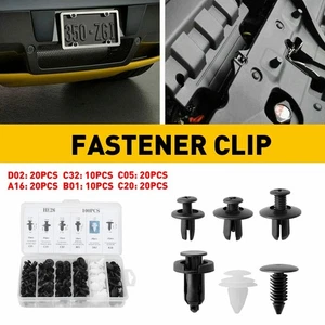 100PCS 8mm Bumper Retainer Clips Auto Car Plastic Push Rivets Fastener Fender UK - Picture 1 of 12