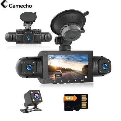CAMECHO 360 Degree View 4 Channel Dash Cam Front and Rear Inside Left Right, Dash Camera