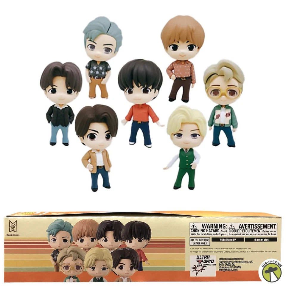 NIB USA! GASHAPON BTS TinyTAN Chibi Masters Waves 1 & 2 Blind Box Set of 7 - Image 1 of 1