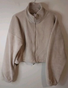 QINSEN Women's Full Zip Fleece Short Jacket Warm Winter Long Sleeve NWT - Picture 1 of 8