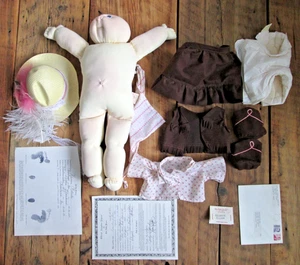 Xavier Roberts Soft Sculpture Cowgirl Doll Bald Signed 1980 Little People Papers - Picture 1 of 19