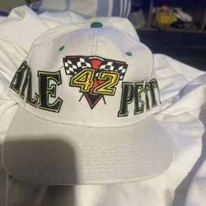 VINTAGE Nascar Hat Cap Snap Back White Kyle Petty Racing Team Adjustable Mens - Picture 1 of 6