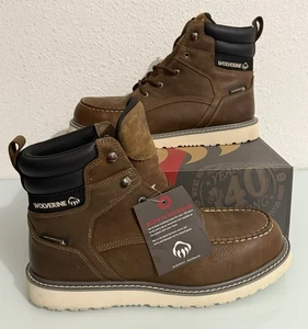 Botas Wolverine Para Hombre Talla 13 M Comercio Cuña Puntera de Acero Trabajo Marrón Resistente al Deslizamiento - Imagen 1 de 11