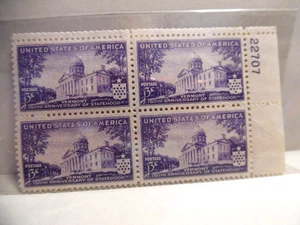 SCOTT STAMP # 903 VERMONT 3 CENT PLATE BLOCK - MNH - Picture 1 of 1