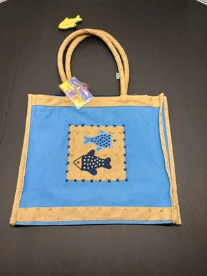 Bolsa Sun N Sand Piscina Playa Tropical Lona Peces Azul - Necesita Cremallera NUEVO Foto 1 de 4