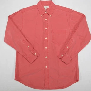 Vintage J Crew Oarsman Canvas Shirt Mens Medium Pink Salmon Button Down Preppy - Picture 1 of 11
