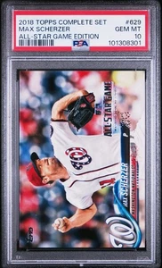PSA 10 2018 TOPPS SET COMPLETO ALL-STAR GAME EDITION #629 MAX SCHERZER - Imagen 1 de 2