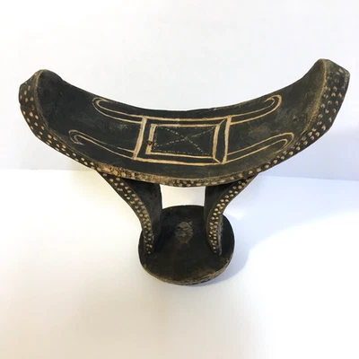 Reposacabezas de madera tallado a mano tribal africano etíope de colección Foto 1 de 4