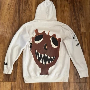 XXXTENTACION Bad Vibes Forever “I F*king Luv Humans” White Hoodie Size Large - Picture 1 of 5