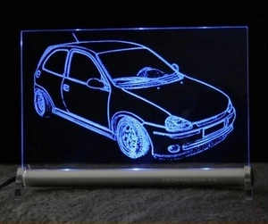 Opel Corsa B como coche grabado en placa luminosa LED - Imagen 1 de 1