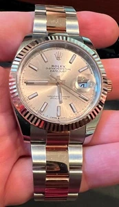 ROLEX 2022 EVEROSE/STEEL DATEJUST 41MM Sundust DIAL OYSTER PERPETUAL 126331 - Picture 1 of 12