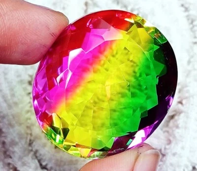 Oval Schliff Wassermelone Turmalin 93.40 Karat Zertifiziert Lose Edelstein Mit - Bild 1 von 4