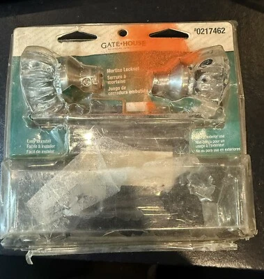 Gate House Crystal Glass Mortise Lock Set - Antique Doorknobs/Key (Nickel) A0111 - Image 1 of 4