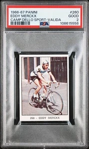 1966-67 Panini Campioni Dello Sport Eddy Merckx Valida #260 PSA 2 Rookie Card RC - Picture 1 of 2
