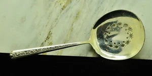 925 Sterling Silver Towle Rambler Rose Bon Bon Spoon w/ Pierced Bowl 4 3/4" - Picture 1 of 4