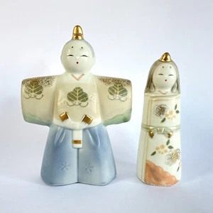 Japanese Hina Doll Set Emperor and Empress Porcelain Figurines Traditional - Picture 1 of 9