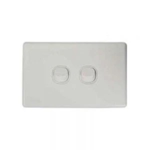 Tesla Slimline 2 Gang Switch 16A WHITE - Picture 1 of 1