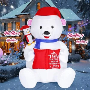 Christmas Inflatable Clearance 8 FT Christmas Inflatable Giant Christmas Bear US - Picture 1 of 7
