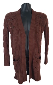 PINK ROSE Damen Strickjacke Pullover GR S vorne offen braun langarm Acryl - Bild 1 von 11