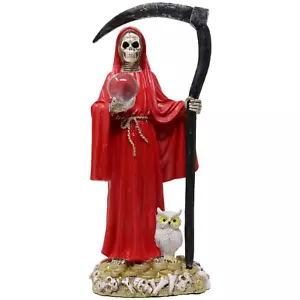 Estatua de Parca de 13 pulgadas, Santa Muerte, roja, Santa Muerte - Imagen 1 de 3