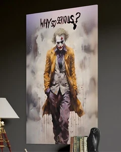 Joker Leinwandbild Batman Farbig Dekoration Kunst Stil Pop-Art Heath Ledger - Picture 1 of 4