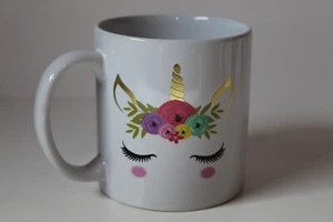 Tri-Coastal Design Large Unicorn Floral 20 oz Ceramic Coffee Mug - Picture 1 of 8
