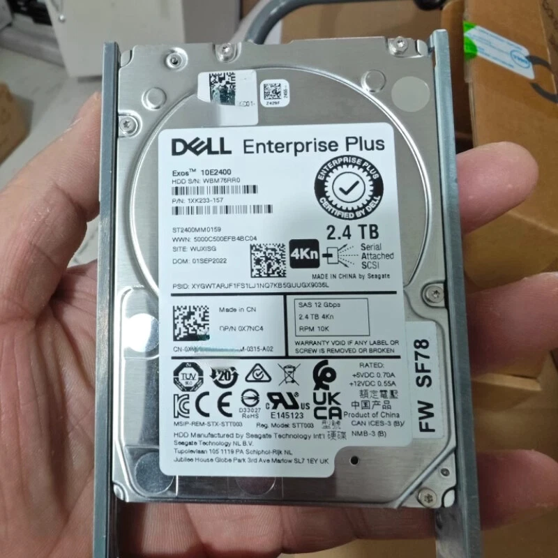 X7NC4 1XK233-157 For Dell 10K 2.4TB SAS 12G 2.5" HDD 0X7NC4 ST2400MM0159 - Image 1 of 1