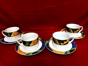 Studio Nova Concepts/Madagascar 8 Piece Set Of 4 Each Cups & Saucers - Picture 1 of 2