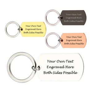 Personalised Keyring Engraved Keychain Custom Any Text Birthday Fathers Day Gift - Picture 1 of 7