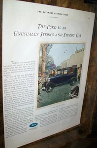 1929 Ford Model A Fordor Sedan large-mag car ad- stadium-"...strong & sturdy" - Picture 1 of 1