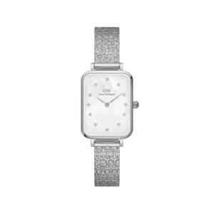 Daniel Wellington Quadro Lumine Pressed Piano Silver White Mother of Pearl Dial - Picture 1 of 2