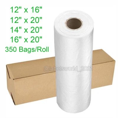 Plastic Bread Grocery Clear Produce Bag on Roll Fruit Food Storage 350 Bags/Roll - Image 1 of 4