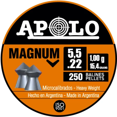 APOLO MAGNUM 250 Count SPIKE POINTED 5.5mm .22 Caliber Airgun Pellets B