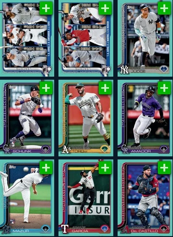 [DIGITAL] Topps Bunt - Baseball 25 S1 - Aqua - A to J - Pick - Image 1 of 1