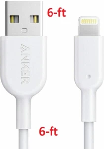 Anker iPhone PowerLine II Lightning Cable-MFi-Certified-6ft - Picture 1 of 12