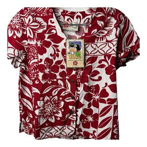 Camicia hawaiana donna manica corta Hilo Hattie rossa e bianca taglia XS - Foto 1 di 10