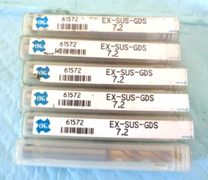 6 pcs. New OSG # 61572 EX-SUS-GDS 7.2 MM TiN Coated Cobalt Drills 1260A - Picture 1 of 3