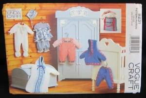 Vogue Craft Pattern 9231 for 15" & 16" Baby Doll Clothes Outfit Linda Carr UNCUT - Picture 1 of 5