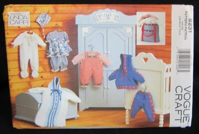 Vogue Craft Pattern 9231 for 15" & 16" Baby Doll Clothes Outfit Linda Carr UNCUT - Image 1 of 4