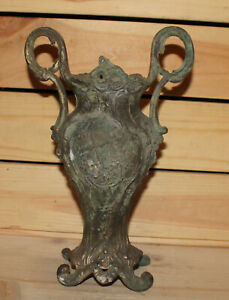 ge146 Bronze mit Porzellan Große Muschel Schale mit Vogel-Paar 20 x 22 cm