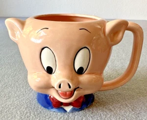 Taza Cerámica Applausos Warner Brothers Porky Pig De Colección 1989 - Imagen 1 de 9