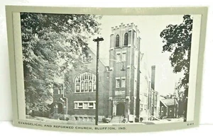 Postal Bluffton de la Iglesia Evangélica y Reformada en Indiana sin usar - Imagen 1 de 3