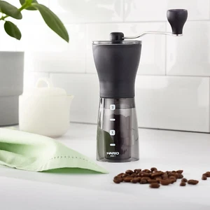 HARIO "Mini-Slim+" Ceramic Coffee Mill Grinder Japanese Conical Ceramic Burrs - Picture 1 of 10
