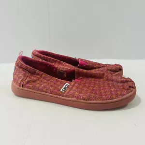 Toms Classic Houndstooth Girl's Shoes Pink US Y3.5 - Picture 1 of 9