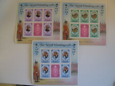 Antigua 1981 Royal Wedding Charles & Diana MNH Stamp Sheets (set of 3)