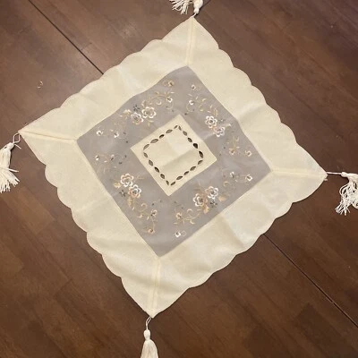 Embroidery Tablecloth 16"16" Handmade - Image 1 of 4
